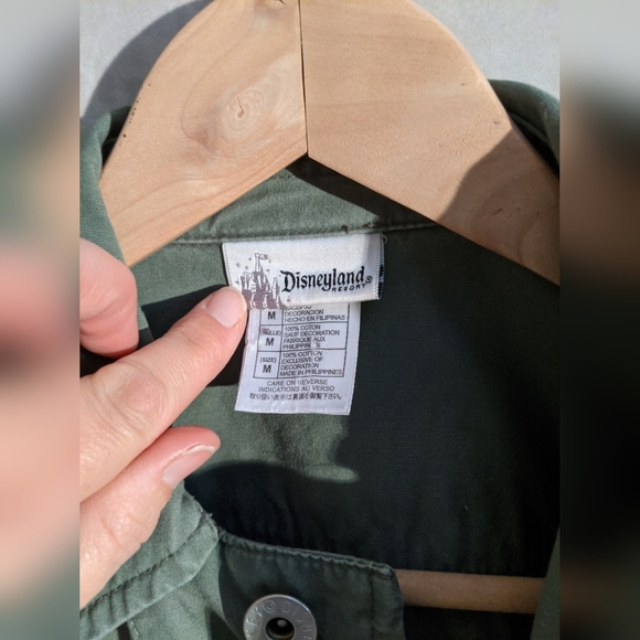 Disney Resort Tinkerbell Utility Jacket Coat Women's Sz M Army Green Distressed - Picture 5 of 9